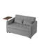 Lit moderne en velours gris, avec rotation de la table d'appoint, dossier et siège, se transforme en lit sans problème, 3 positions réglables, tissu doux et pieds en plastique, table rotative 360 ° facile à assembler,
