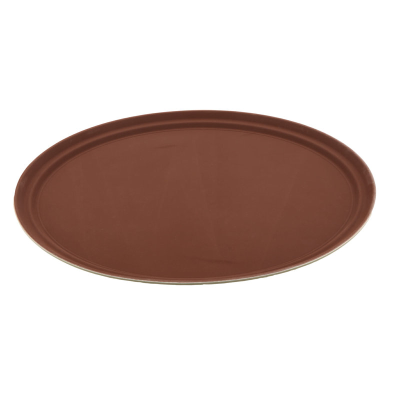 Plateau de service antidérapant (ovale), L 20 po x P 25 po, Brun