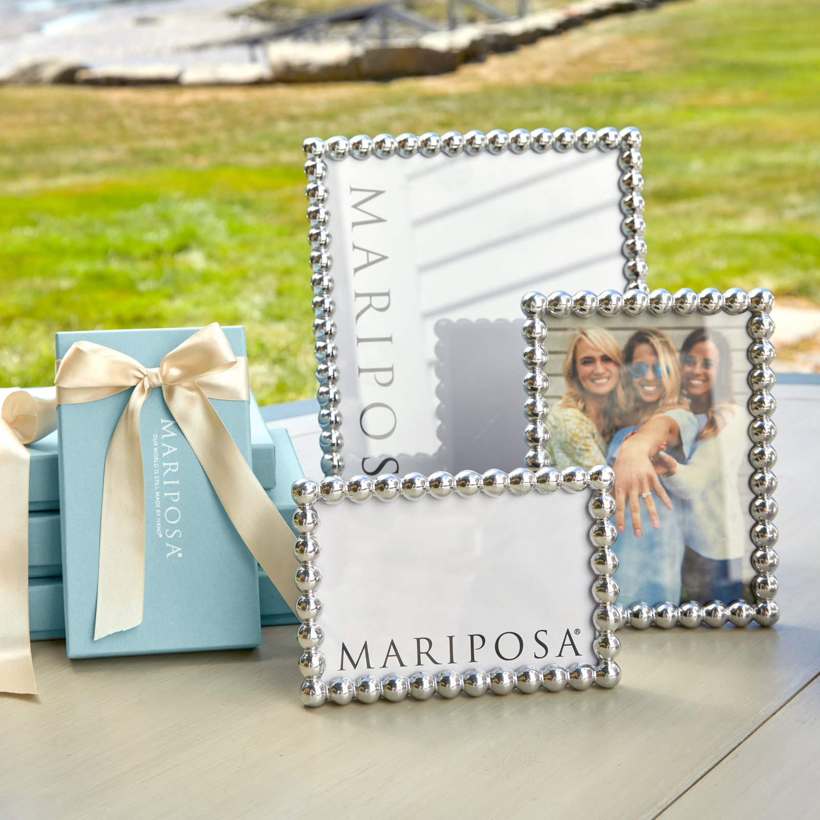 Metal Picture Frame, White, 8.85" W x 10.82" H