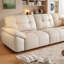 White Genuine Leather Modular Sofa cushion couch