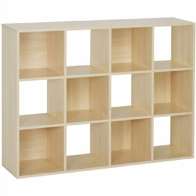 Bibliothèque à 12 cubes - Noir, Bouleau