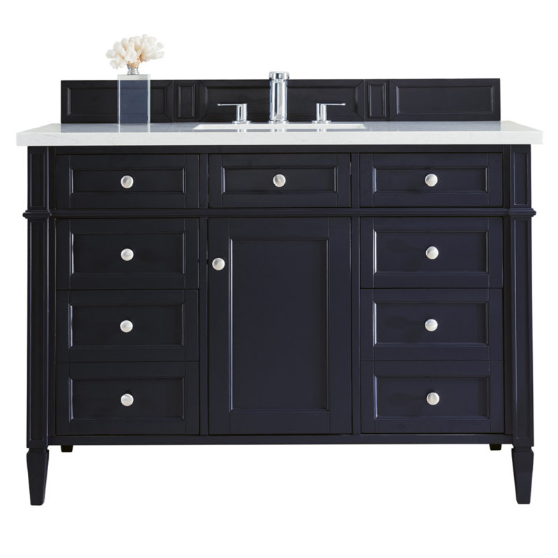 Brittany 48 in. Single Vanity, Burnished Mahogany, White Zeus, Single-Hole