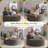 53" Oversized Boneless Round Accent Chair – Plush Corduroy Upholstery Chaise Longue Chair Indoor-1447132139