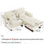 Canapé modulaire rembourré 3 pièces en chenille beige avec dossier coussiné et repose-pieds amovible 3 pièces-1819109033