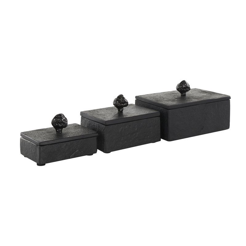 Boîtes Roder, H 5,7 po x l 9,1 po x P 6,1 po, Noir