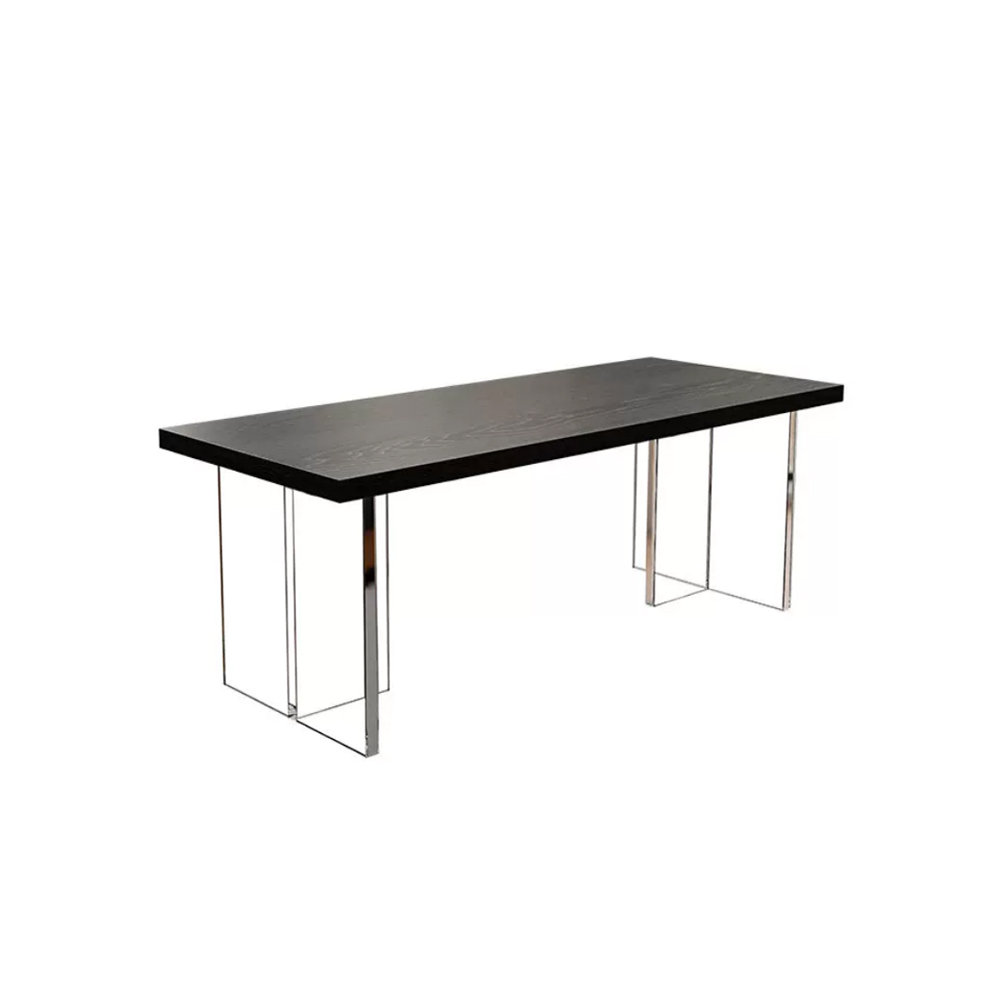 Table Treasures.e Minimalist Carbonized White Ash Acrylic Table