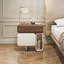 Modern Wood Nightstand With Walnut Veneer And Stainless Steel Leg-474520137