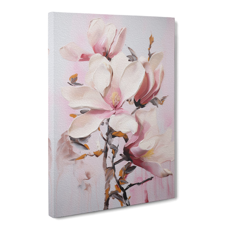 Magnolia Flower Action Painting No.2 - Wrapped Canvas, 60cm H x 40cm W x 3cm D