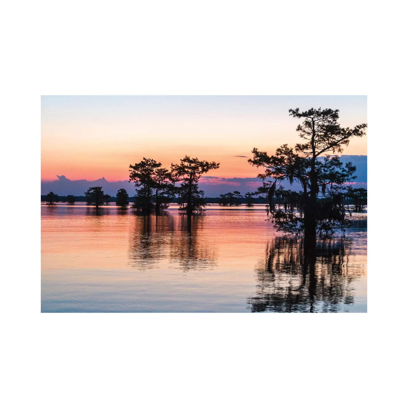 USA, Louisiana, Atchafalaya National Wildlife Refuge. Sunrise On Swamp. by Jaynes Gallery - Wrapped Canvas Print