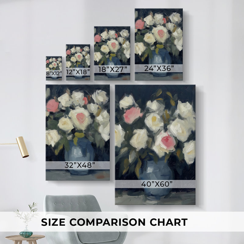 Série d'étude florale CLxxxiv - ensemble de toiles tendues avec châssis Premium - prêt à être accroché