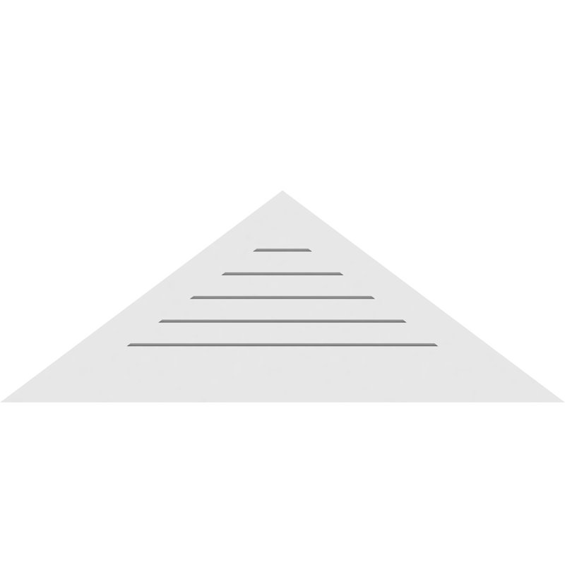 Triangle Surface Mount Functional Standard Frame PVC Gable Vent 11/12 Pitch, 27.75"H x 74"W 