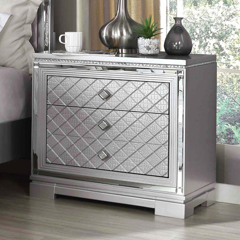 Glam Style 1Pc Table de chevet cachée porte-bijoux USB Port roulement à billes glissières