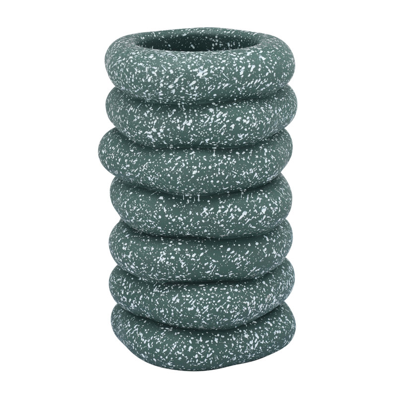 Gabby Speckled Green Cairn Vase, Green
