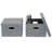 Storage Bins with Lids and Chromed Grommet Handles, Set of 2, Textured Linen Look, Gray-854629170