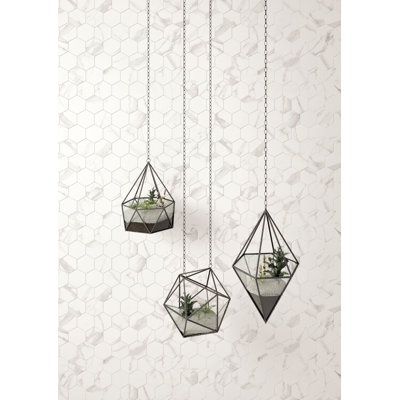 Carreau de mosaïque statuaire en porcelaine hexagonale pour mur et plancher