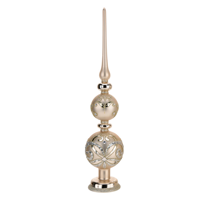 Shiny Jeweled Finial - 18 Inches Set Of 2