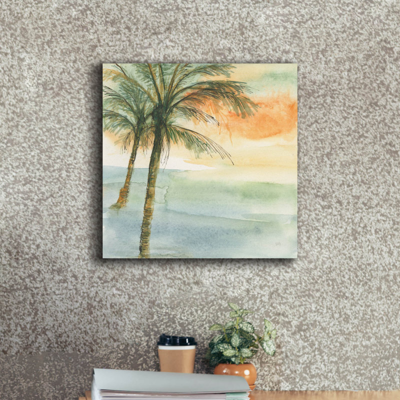 «Island Sunset 1» par Chris Paschke, art mural sur toile, H 18 po x l 18 po x P 0,75 po