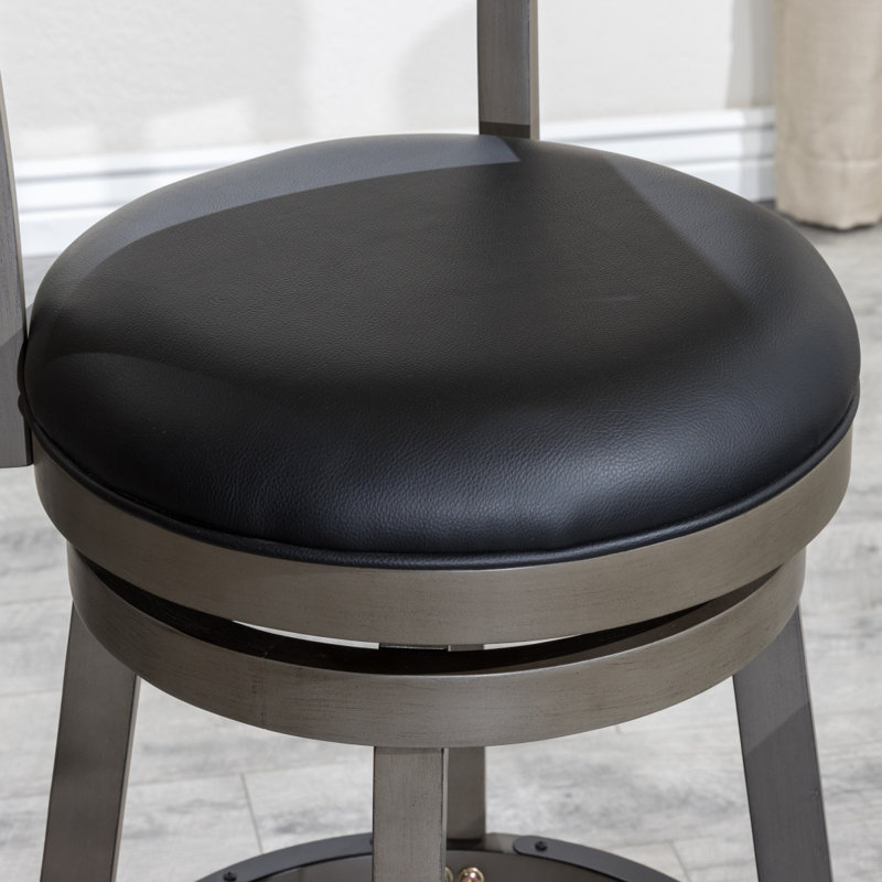 Tabouret Nichoas, Tabouret de comptoir (siège d'une hauteur de 24,1, Noir, noir, noir, noir, Grey
