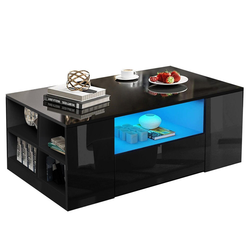 Busra Coffee Table with Storage, Black