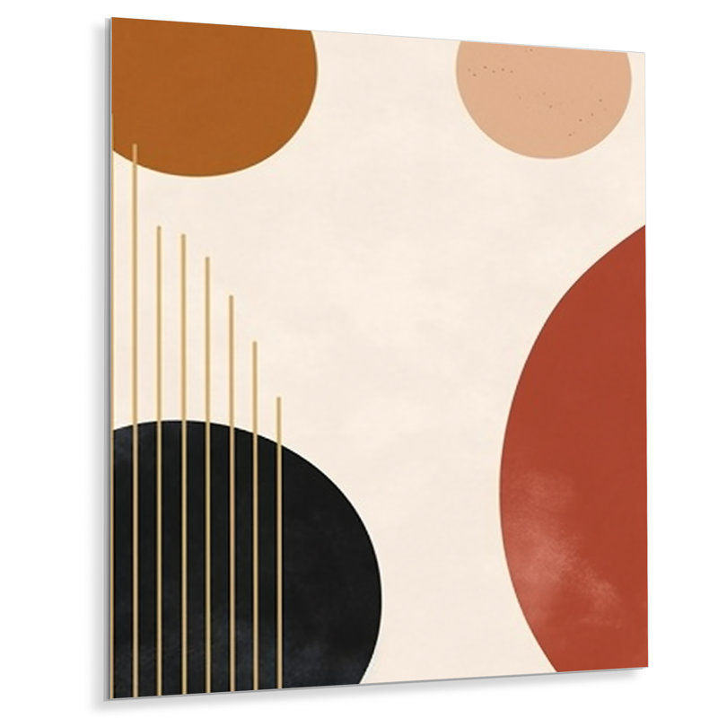 «Beige Minimal Boho», art mural en métal minimaliste, H 40 po x l 30 po x P 1,5 po