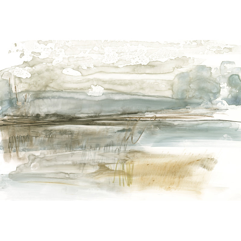 Stark paysage neutre I, Non, H 12 po x l 18 po, Toile avec cadre noyer