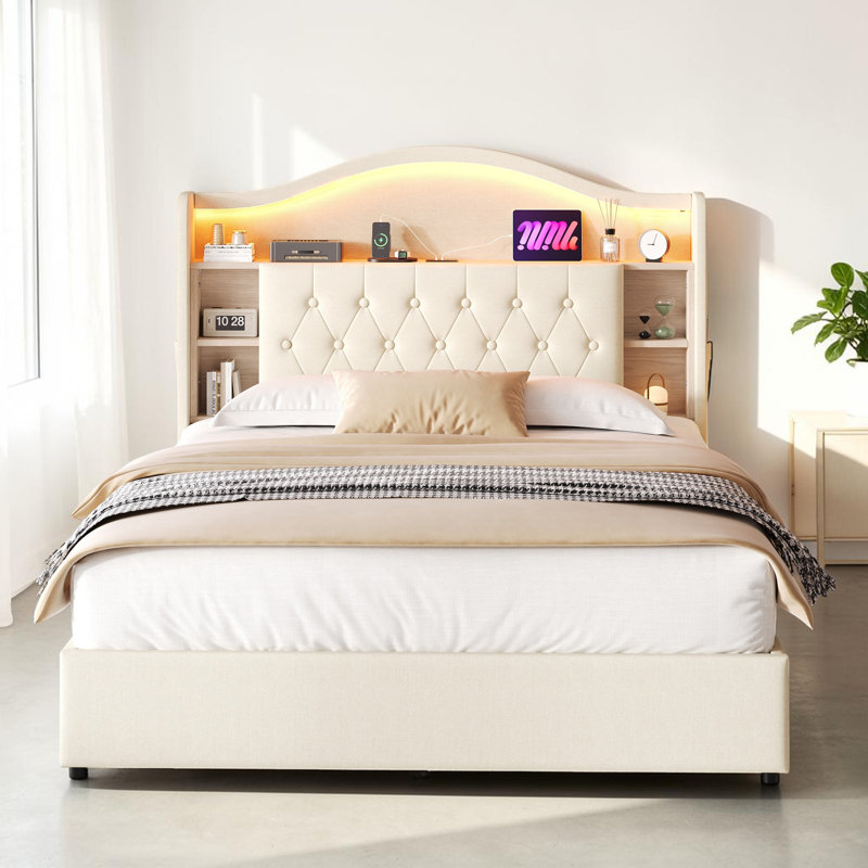 Cassello Upholstered Ottoman Bed, Double (4'6)