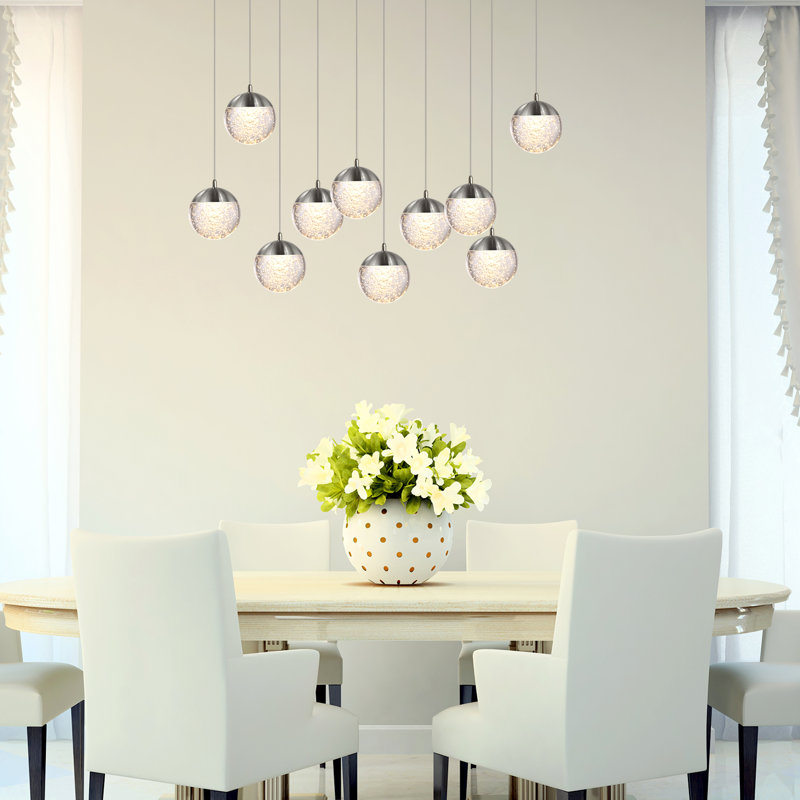 Heatherly 10 - Light Cluster Pendant, Nickel
