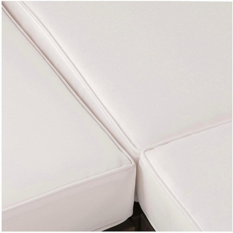ensemble modulaire d'extérieur en bois avec coussins, blanc