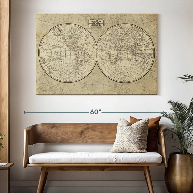 Aliaz Classic World Map, 34" H x 51" W