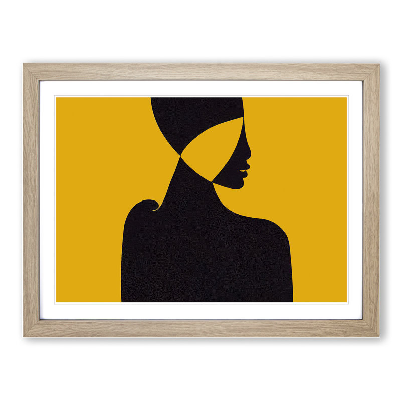 Silhouette Of A Woman Abstract - Single Picture Frame Print, Oak Framed, 46cm H x 64cm W x 2cm D