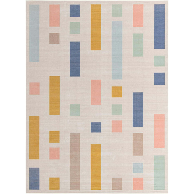 Mccaleb Geometric Indoor Rug, Rectangle 9' x 12'