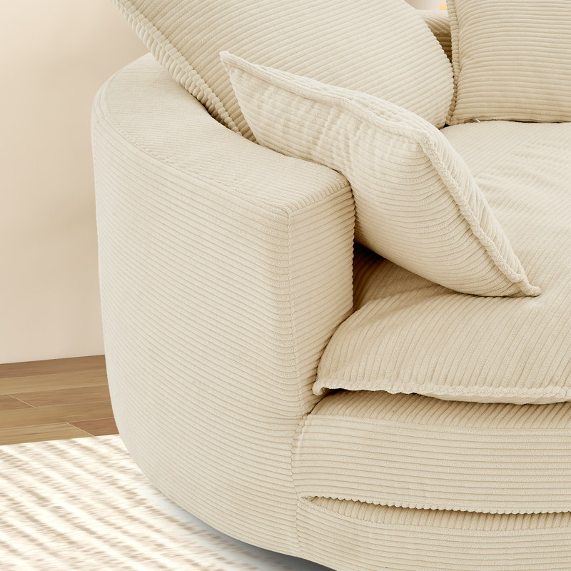 Fauteuil demi-tonneau rotatif 57,3 po, Beige