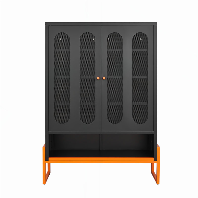 Armoire à chaussures autoportante polyvalente avec des fonctionnalités avancées pour un rangement optimal, Noir