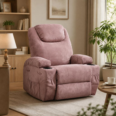 Power Lift Recliner Chair with Footrest for Seniors, Electric Reclining Sofa with 8 Vibration Massage Nodes & Lumbar Heat, Side Pockets and Cup Holders