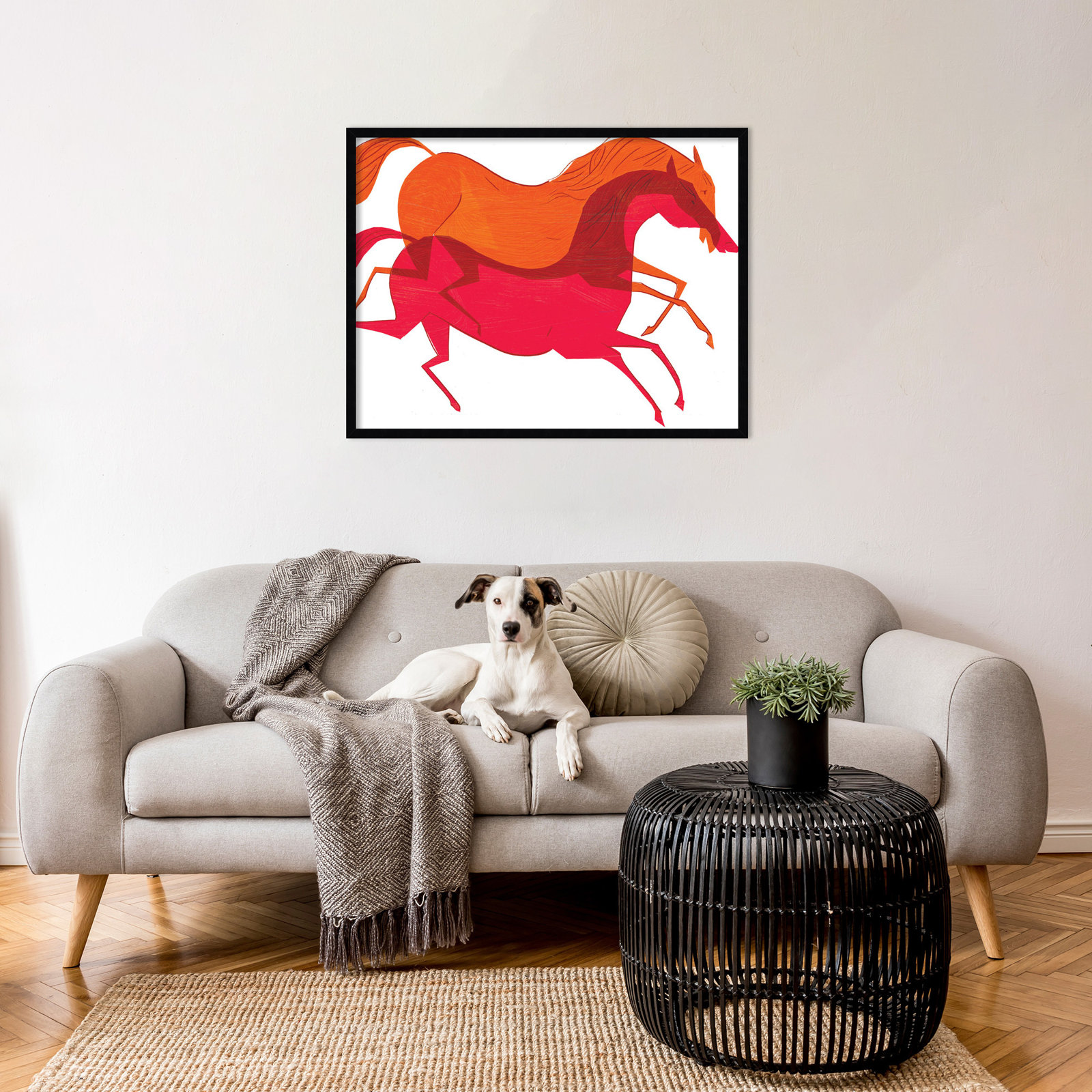 Horses Print by Richard A. Allen, Black, 26" H x 33" W