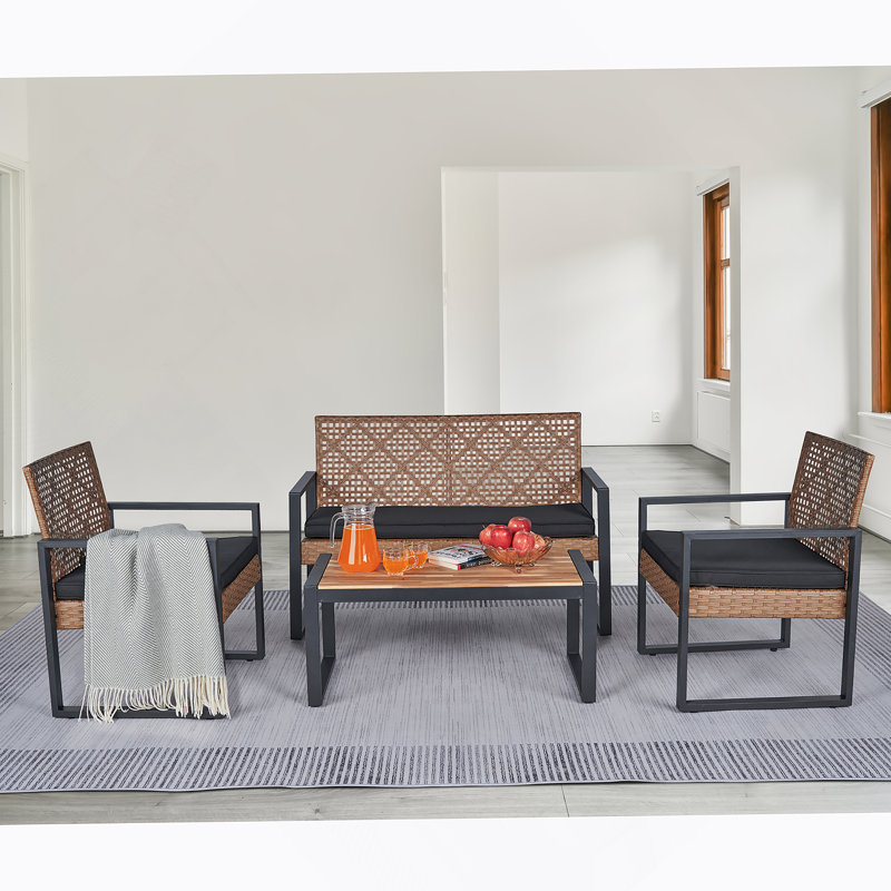 4-Piece Patio Furniture Set Outdoor Conversation Set