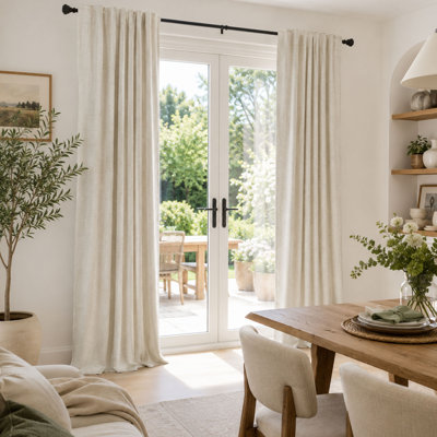 Linen Textured Blackout Curtains, Thermal Insulated Fabric