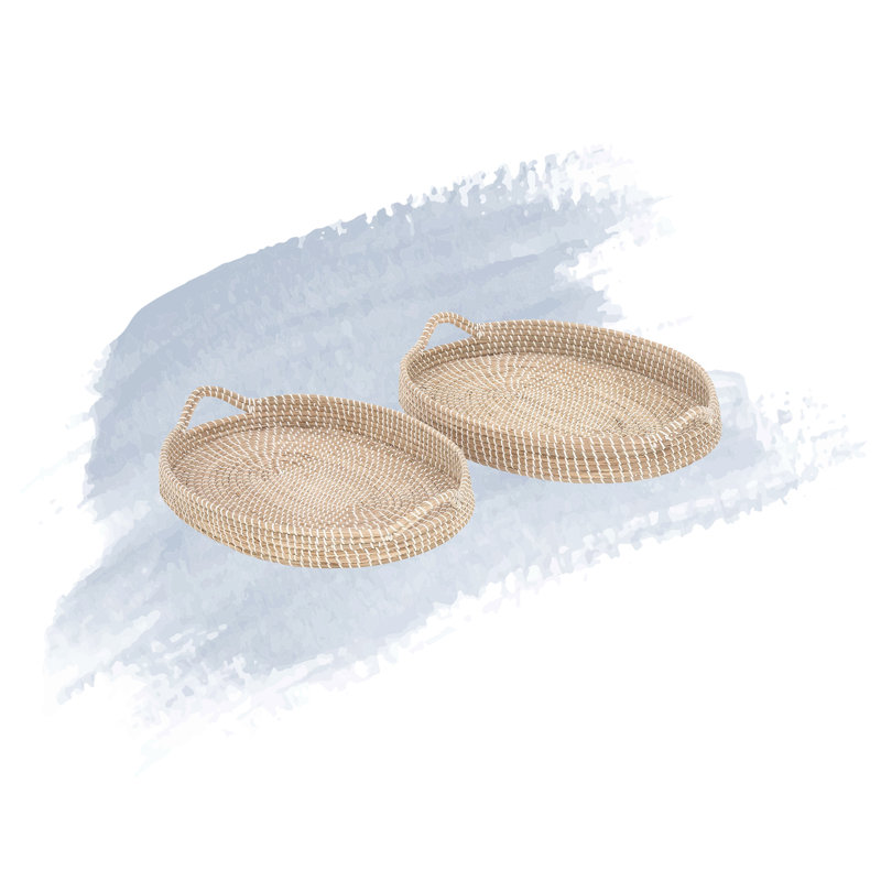 Ensemble de 2 plateaux d'appoint Brookhaven Seagrass