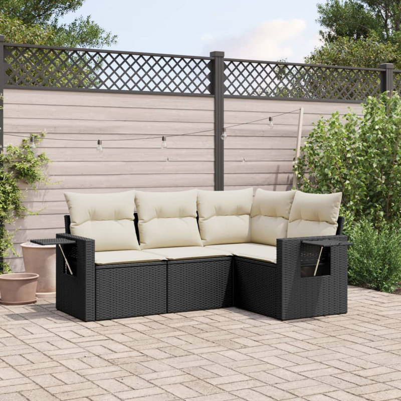 Ensemble de canapé de jardin en rotin PE 4 pièces Vidaxl