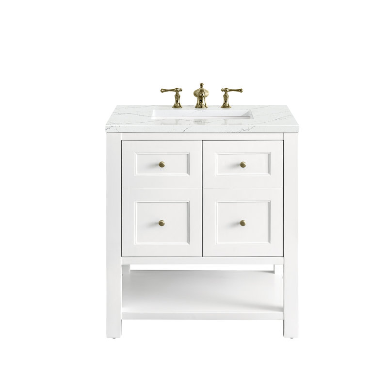Breckenridge 30'' W Single Vanity, Ethereal Noctis, Bright White, 8" Widespread