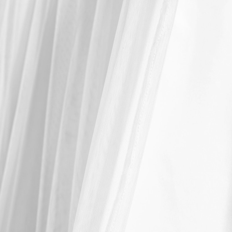 White Sheer Polyester Rod Pocket Window Curtains