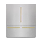 ZLINE Autograph 72 in. Built-In Refrigerator in Stainless Steel w/ Gold Accents