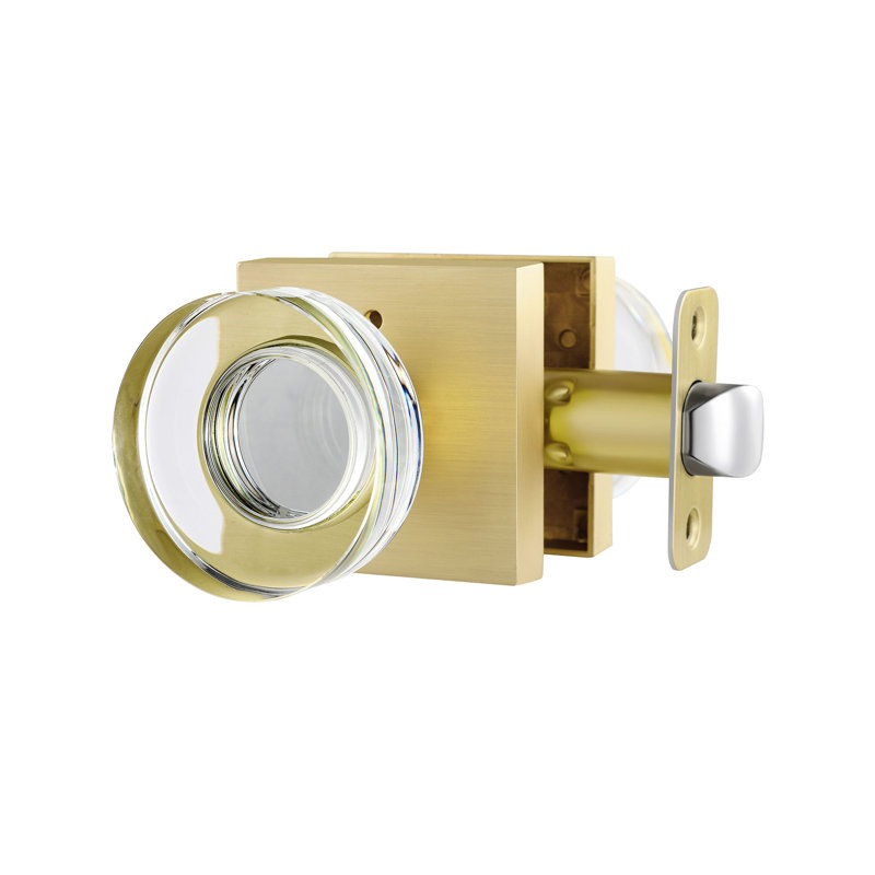 Coolnews Modern Grace Series - Bouton de porte d'intimité en cristal, Laiton satiné