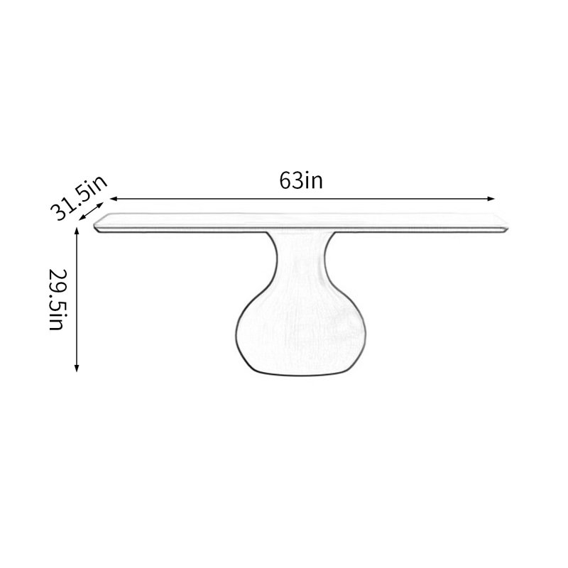 Solid Wood Base Dining Table, 31.5" W x 63" L