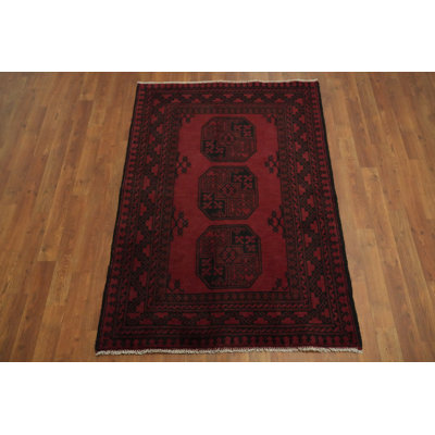 Elephant Foot Wool Oriental Afghan Rug 3x5