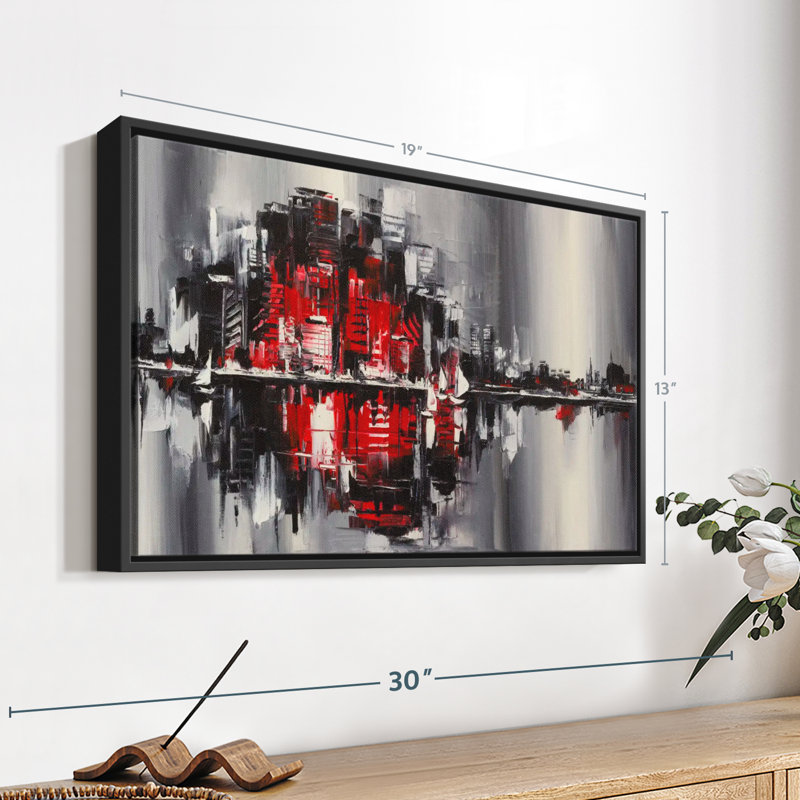 «Abstract Cityscape», reproduction sur toile, H 13 po x l 19 po