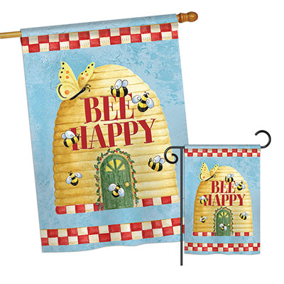 Ensemble de drapeaux en polyester 40 po x 28 po Soyla Bee Happy Hive