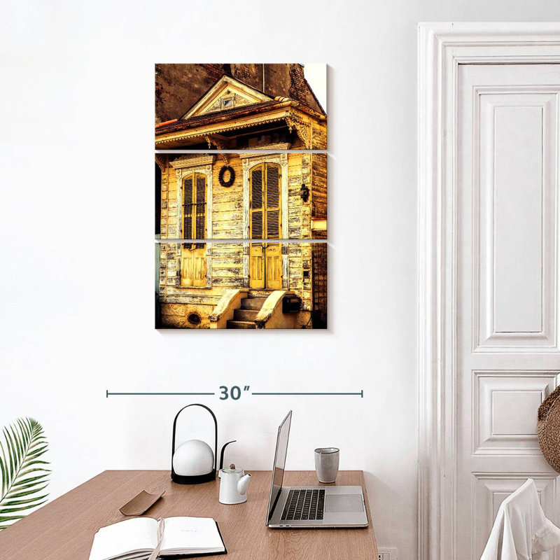 Lilie Yellow House In New Orleans, 32" H x 20" W