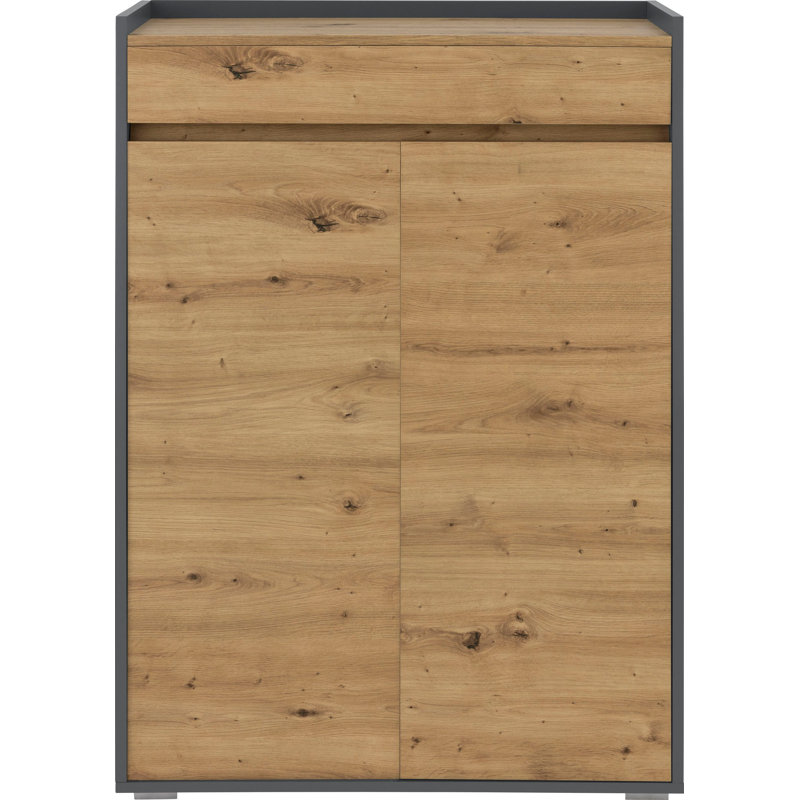 18 Pair Shoe Storage Cabinet, Oak/Anthracite