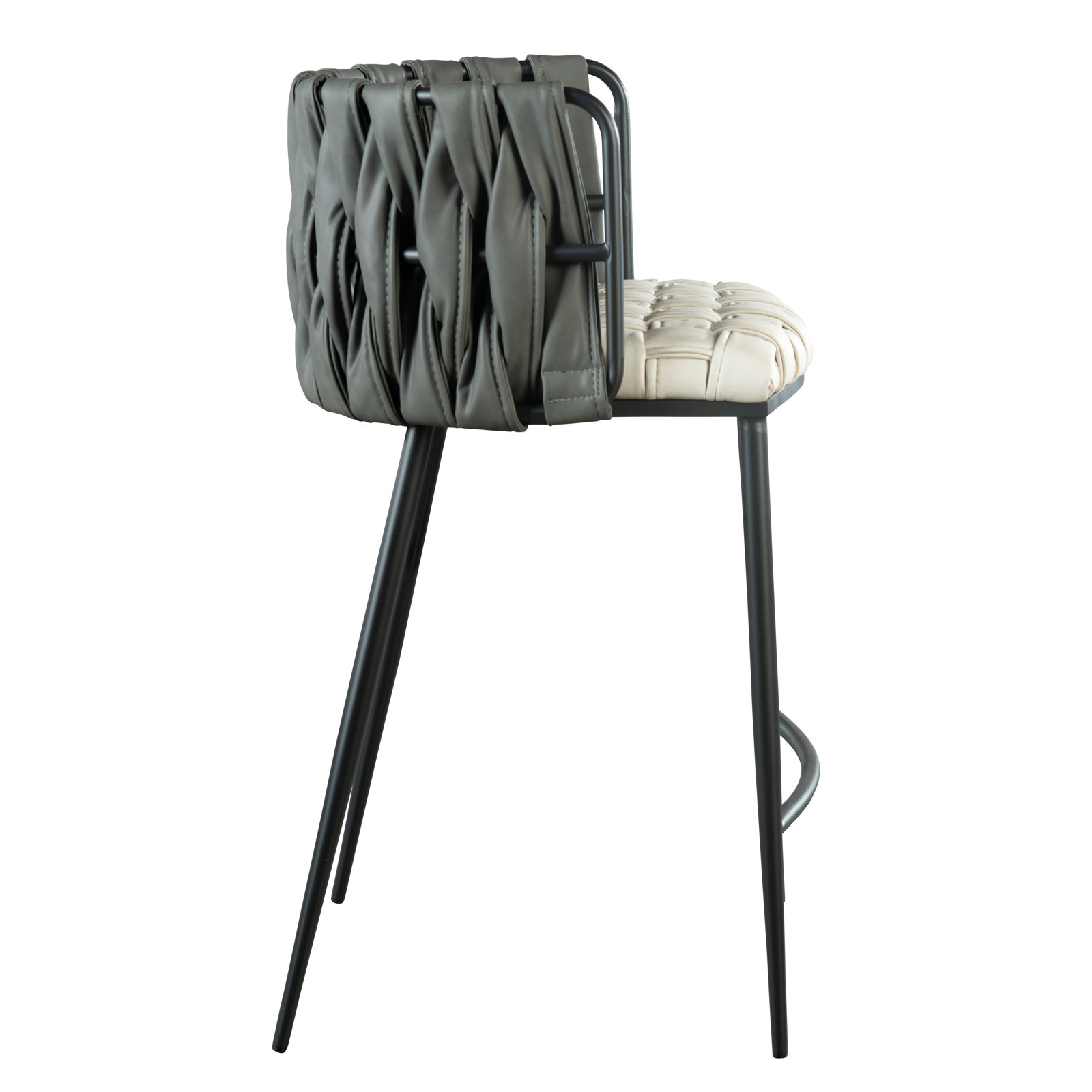 Tyrone 27" Counter Stool, Gray/White, Black